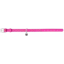Нашийник для собак Waudog Glamour, шкіряний, зі стразами, з QR паспортом, XL, 38-49х2 см, рожевий - мініатюра 2