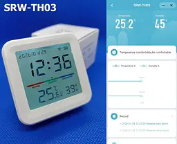 Датчик температури і вологості розумний термо-гігрометр Tuya SRW-TH03 Wi-Fi - мініатюра 4