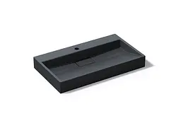 Умивальник VBI Este підвісний з отвором під змішувач 80x46 см black VBI-019915 - мініатюра 4