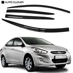 Дефлектори вікон ветровики для Hyundai Accent 2011-2017 4 шт (Auto Clover) - мініатюра 3