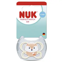 Пустушка Nuk Perfect Match Air силіконова розмір 1 0-6 міс. лисиця (3954156) - мініатюра 3