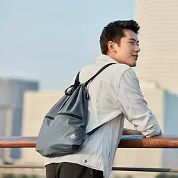 Рюкзак RunMi 90 Ninetygo Lightweight Urban Drawstring Backpack Dark Grey - мініатюра 3