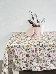 Скатертина Ecotton 150х200 см бавовняна з рогожки бежева Мадам Париж (23544)