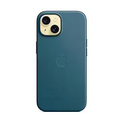 Чехол для Apple iPhone 15, FineWoven Case with MagSafe, синий, защитная накладка из материала FineWoven, противоударный, для iPhone, защита всего корпуса, поддержка беспроводной зарядки и MagSafe, (ARM71974) - мініатюра 6