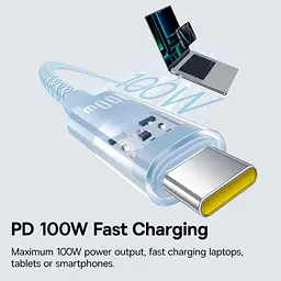 Кабель Baseus Gem Fast-Charging Data Cable Type-C to Type-C 100W 1m blue (P10373000311-00) - мініатюра 6