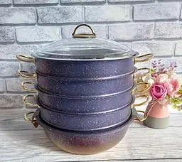 Мантоварка-пароварка з антипригарним покриттям O.M.S. Collection 6091 C-30 см 6,4 л Blue