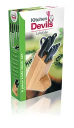 Набір ножів в дерев'яному блоці FISKARS Kitchen Devil (1000773)