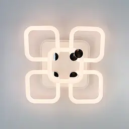 Люстра з квадратними LED кільцями, що розсіює світло на 360° Line.F A 2837/4+1S RGB WH