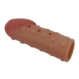 Насадка на пеніс Pretty Love Penis Sleeve, 19.8 см (коричневий) - мініатюра 2