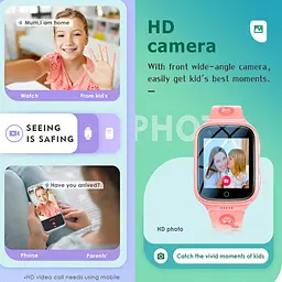 Наручний смарт-годинник дитячі K9 з функцією телефону 4G і GPS / WiFi Pink (16416) - мініатюра 3
