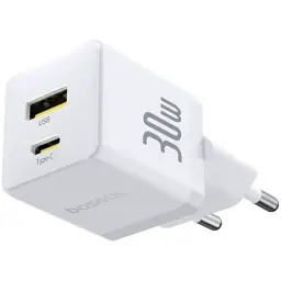 Мережевий зарядний пристрій Baseus Palm Fast Charger Type-C+USB 30W P1011160A213-00 White - мініатюра 5