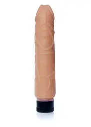 Вібратор Real Skin Multispeed Flesh, 22 см - мініатюра 5