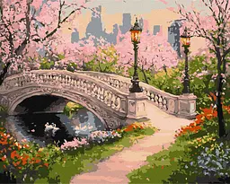 Набір для розпису по номерах Весняний парк, Ideyka, 30x40 см, КНО3663