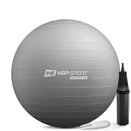 Фітбол Hop-Sport 65см сірий + насос
