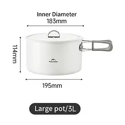 Каструля із керамічним антипригарним покриттям Naturehike CNK2450CF013, 3 л, алюміній - мініатюра 2
