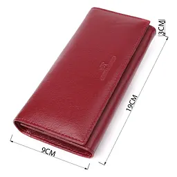 Елегантний гаманець у два складення з натуральної шкіри ST Leather 23065 бордовий - мініатюра 3