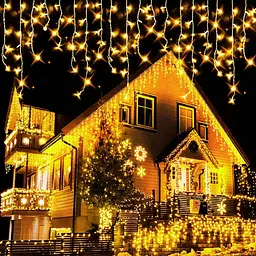 Новорічна святкова гірлянда бахрома 120 Led прозорий провід 3х0.5 м різнокольоровий - мініатюра 8