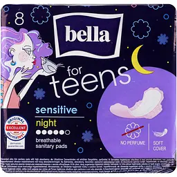 Прокладки гігієнічні Bella for Teens Sensitive Night 8 шт. - мініатюра 4