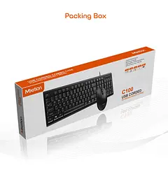Набір комбо 2-в-1 клавіатура миша MeeTion MT-C100 Keyboard and Mouse USB Corded RU/EN розкладки - мініатюра 6