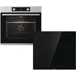 Комплект духовка + поверхня склокераміка Gorenje BO6737E02X-нерж + ECT41SC-чорна 738881
