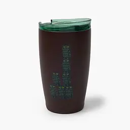 Термочашка MBM Home 520 мл коричнева з принтом (KP-160 BROWN/PRINT) - мініатюра 3