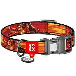 Нашийник для собак Waudog Nylon з QR паспортом Швидкість Флеша р.S 15 мм 25-35 см (280-1080)