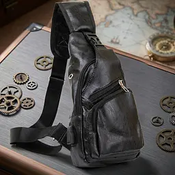 Сумка крос боді смарт зі шкірозамінника 20571 Vintage чорна - мініатюра 1