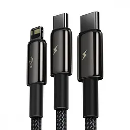 Кабель Baseus Tungsten Gold One-for-three Fast Charging Data 3-in-1 (Micro USB+Lightning+Type-C) 3.5 black (CAMLTWJ-01) - мініатюра 4