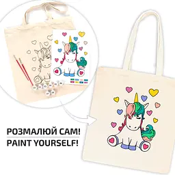 Набір екосумка-розмальовка „Юнікорн“ бавовна 220 г/м2 38х42см ROSA Talent [CD] - мініатюра 4