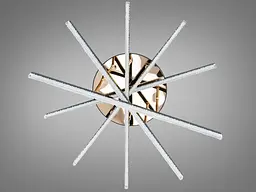 Сучасна стельова LED-люстра Diasha SX1009/5BK, чорна із золотистими акцентами, 72W, акрилові світлові планки - мініатюра 5