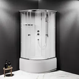 Душовий бокс AM.PM X-Joy 90x90 1/4 кола прозоре скло хром матовий W94C-401A-090MT - мініатюра 3