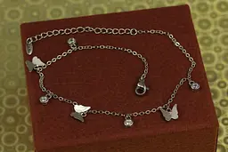 Браслет Xuping Jewelry на ногу метелики і камінчики 29 см сріблястий