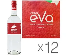 Acqua Eva Classic, 0,75 л, Упаковка 12 шт., Аква Ева Класік, Вода гірська газ, скло