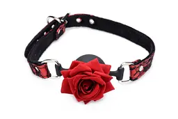 Кляп з кулькою Master Series Eye-Catching Ball Gag With Rose: Естетика БДСМ та романтичне домінування - мініатюра 2