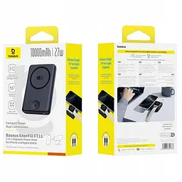 Портативний ЗП Power Bank Baseus EnerFill FT11 Magnetic PD27W з БЗП+iWatch 10000mAh (P1008210G123) Cosmic Black - мініатюра 3