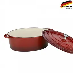 Гусятниця чавунна з кришкою KELA Calido (11942) 33х26х12 см 6 л червона - мініатюра 2