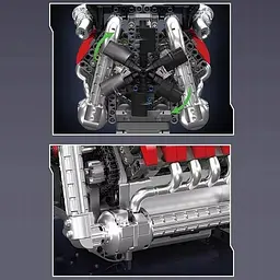 Конструктор двигун Mould King Mercedes-Benz V8 моторизований для дітей та дорослих дитячий мотор 1169 деталей - мініатюра 8
