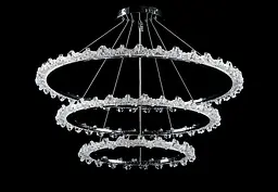 Люстра стельова LED Splendid Ray L115/800+600+400/3, хром, білий, регульована висота, 80 см, сучасний стиль