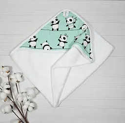 Дитячий рушничок-куточок 80х80 a.l.babybox Панди акробати Білий
