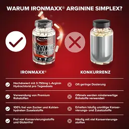 Амінокислоти IronMaxx Arginin Simplex 800, 130 капсул - мініатюра 4