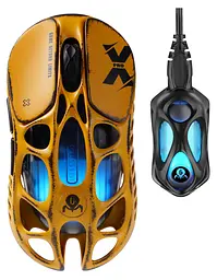 GravaStar Миша Mercury X Pro, 8K, BT/WL/USB-A, RGB, Battle-Worn Yellow