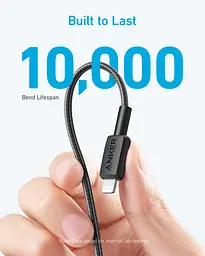 Кабель 322 USB-C to Lightning - 1.8m Nylon Black Anker teh0022035 - мініатюра 5
