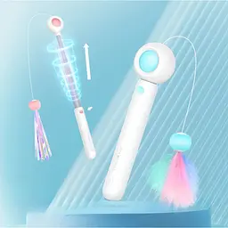 Іграшка для котів Petgravity Інтерактивна висувна вудочка з лазером блакитна (PG-CT053B) - мініатюра 6