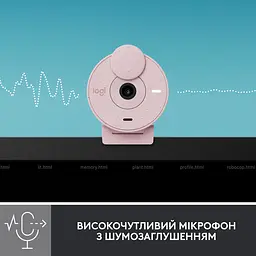 Веб-камера Logitech Brio 300 Rose (960-001448) - мініатюра 4