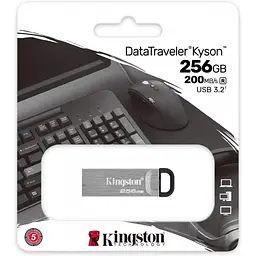 USB флеш накопичувач Kingston 256GB DT Kyson Silver/Black USB 3.2 (DTKN/256GB) - мініатюра 4