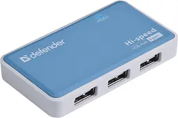 USB-хаб Defender Quadro Power+Adapter 4xUSB 2.0 220V (83503) (6054145)