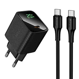 МЗП Hoco CS82A Excellent single port PD20W charger with digital display set(Cto C)(EU) Black