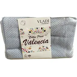 Плед VLADI 170х210см "Валенсія", 03/BOUCLE білий-сір.блакитний