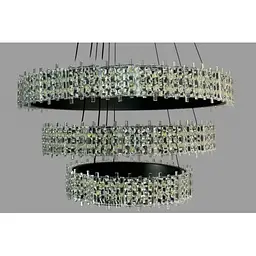 Люстра підвісна Linisoln 1535-50*40*30 BK метал, акрил, круги 50-40-30 см, LED-стрічка, 80 Вт - мініатюра 2