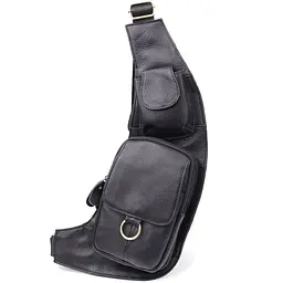 Сумка цікавої форми через плече з натуральної шкіри Vintage 22958 чорна